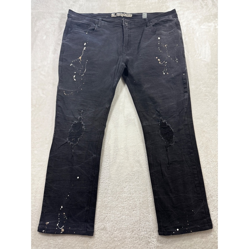 A. Tiziano Mens Original Series #8 Distressed Paint Splatter Jeans 42 43x29